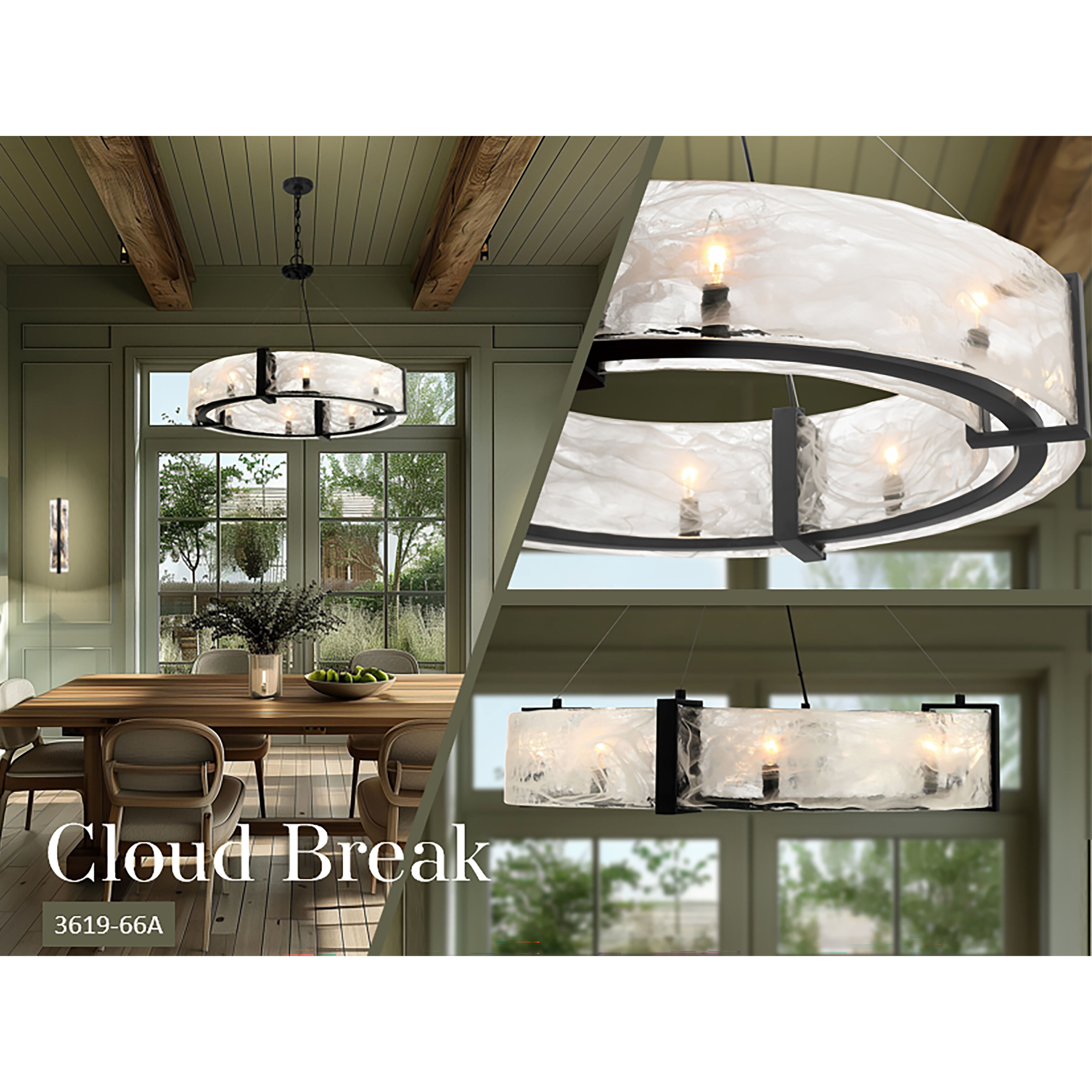 Cloud Break 8 Light 32.5 inch Coal Pendant Ceiling Light