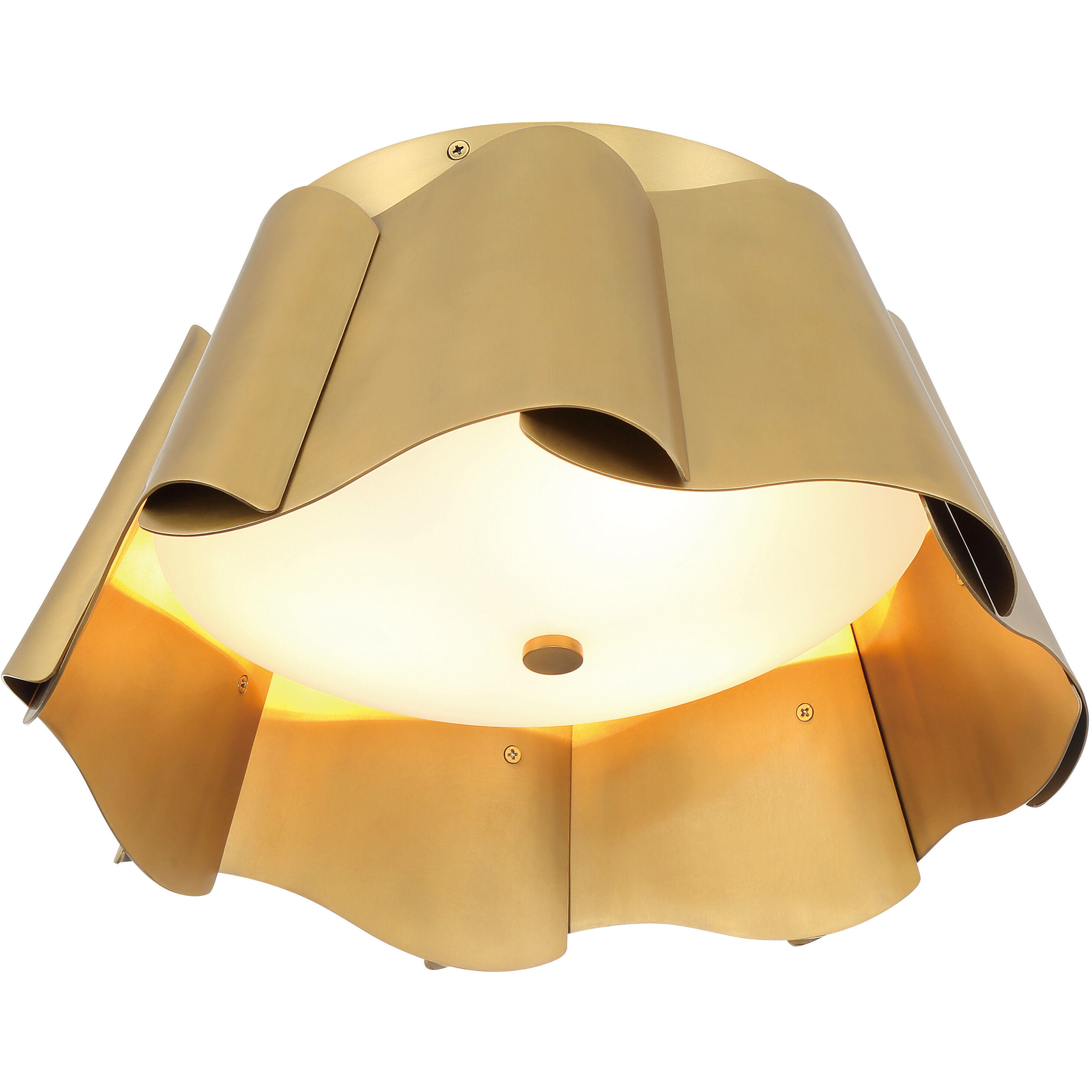 Waveform 3 Light 14 inch Legacy Brass Flush Mount Ceiling Light