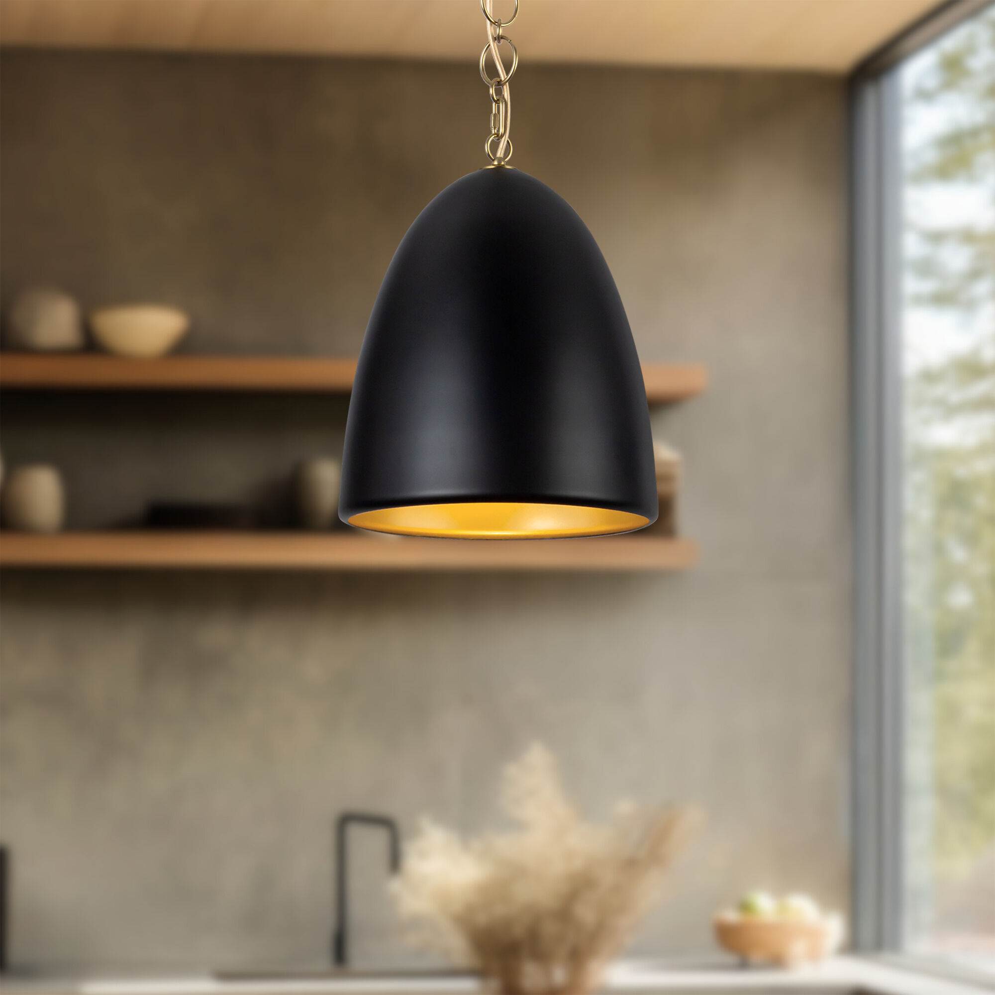 Alora Mood Grant 1 Light 14 inch Matte Black Pendant Ceiling Light