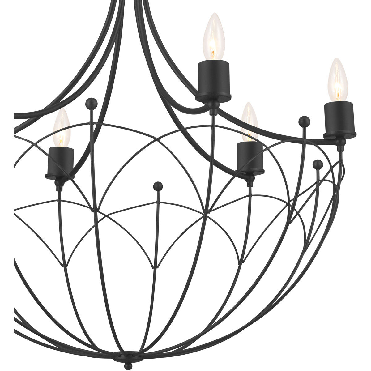 Homestead Topiary 6 Light 28 inch Textured Black Chandelier Ceiling Light, Topiary