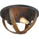 Compass 2 Light 15.75 inch Antique Pecan and Black Flush Mount Ceiling Light