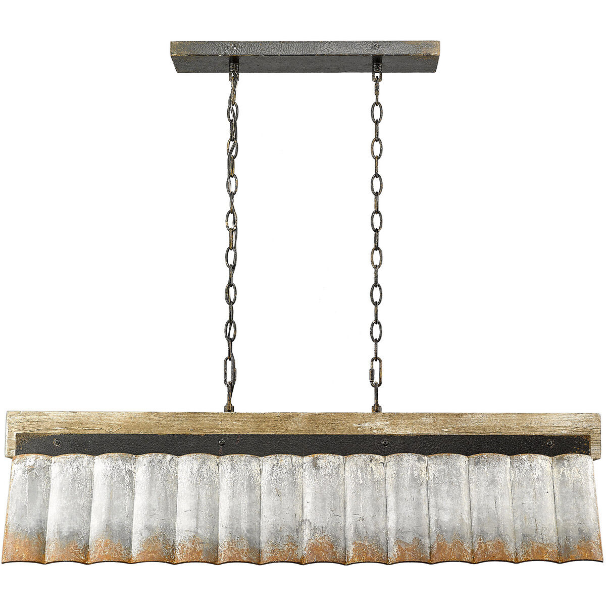 Waylon 5 Light 39.38 inch Antique Black Iron Linear Pendant Ceiling Light