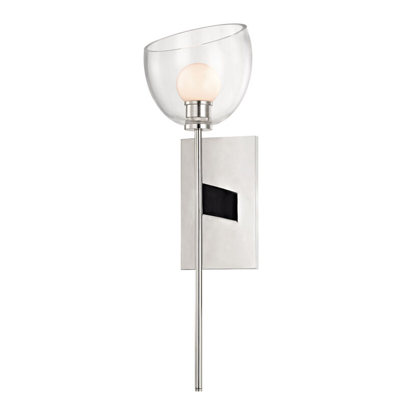 Davis LED 5.5 inch Polished Nickel Wall Sconce Wall Light, Hand-Blown Glass