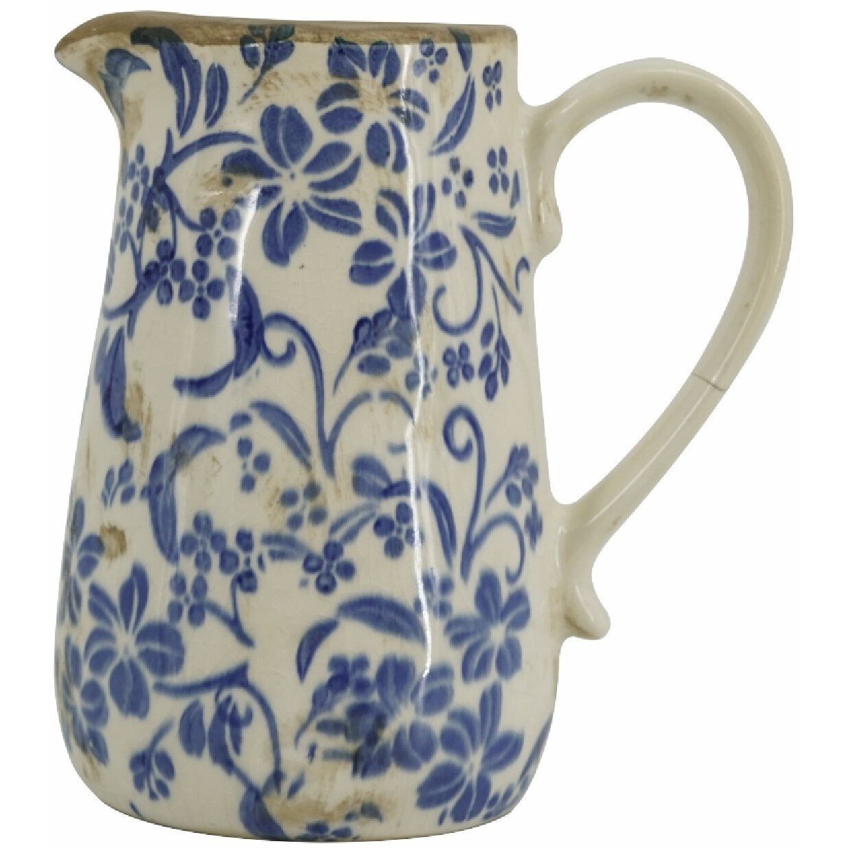 Flower Blue and White Pitcher