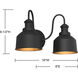 Farmhouse 2 Light 9.5 inch Matte Black Outdoor Wall Lantern