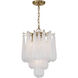 Ollie 4 Light 14.25 inch Aged Brass Chandelier Ceiling Light in Sand Glass Clear
