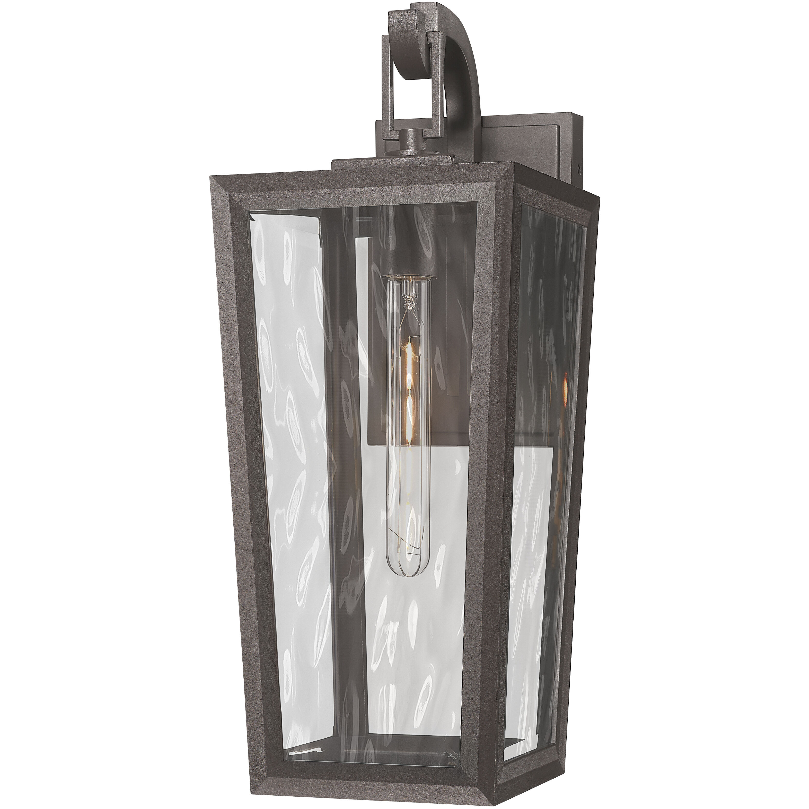 Madison 1 Light 20.75 inch Bronze Outdoor Sconce in Waterglass