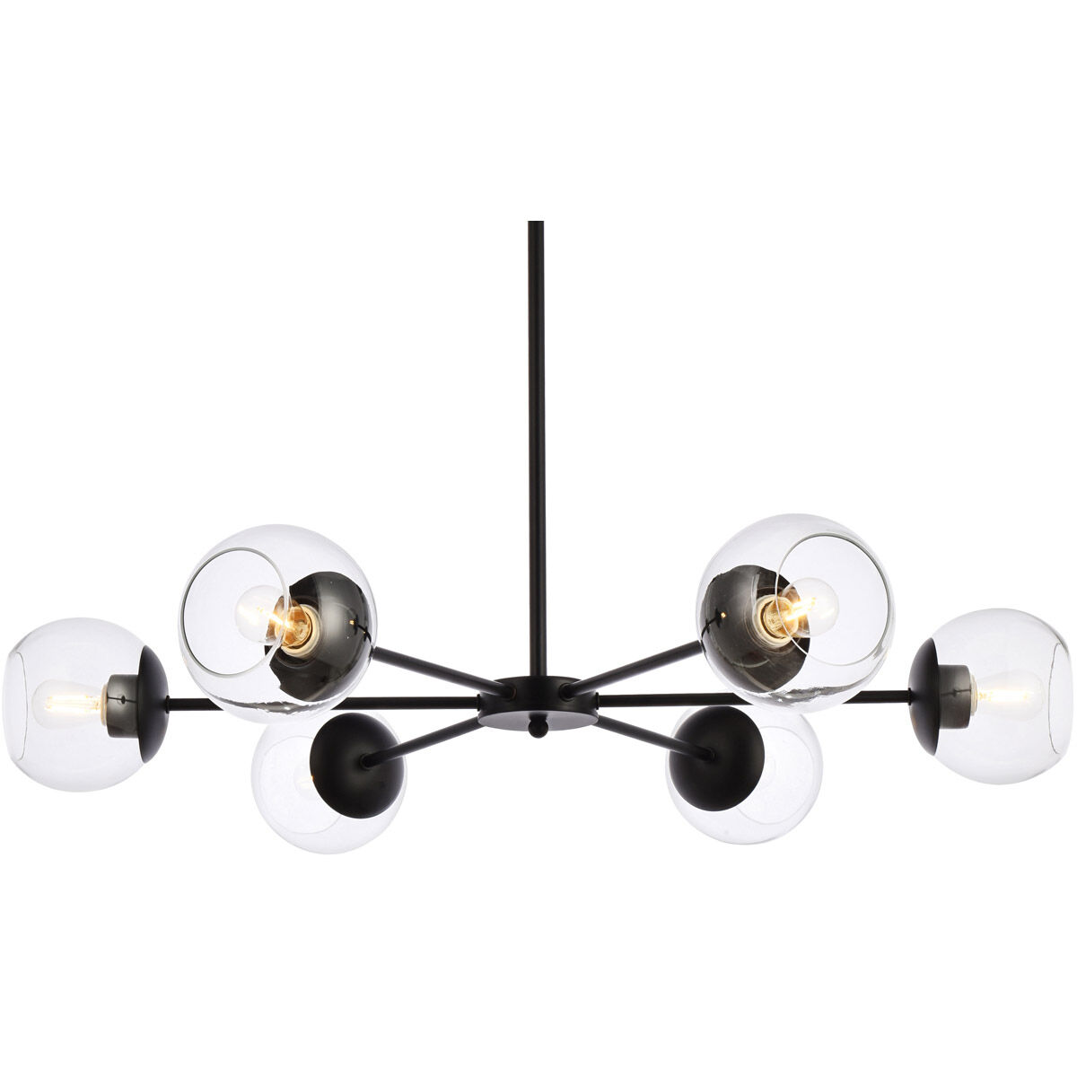 Briggs 6 Light 36 inch Black Pendant Ceiling Light