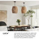 Lisa McDennon Luca 1 Light 20 inch Black Indoor Pendant Ceiling Light in Black / Camel Rattan, Convertible