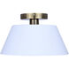 Daxton 1 Light 12.75 inch Matte White and Gold Semi-Flush Mount Ceiling Light
