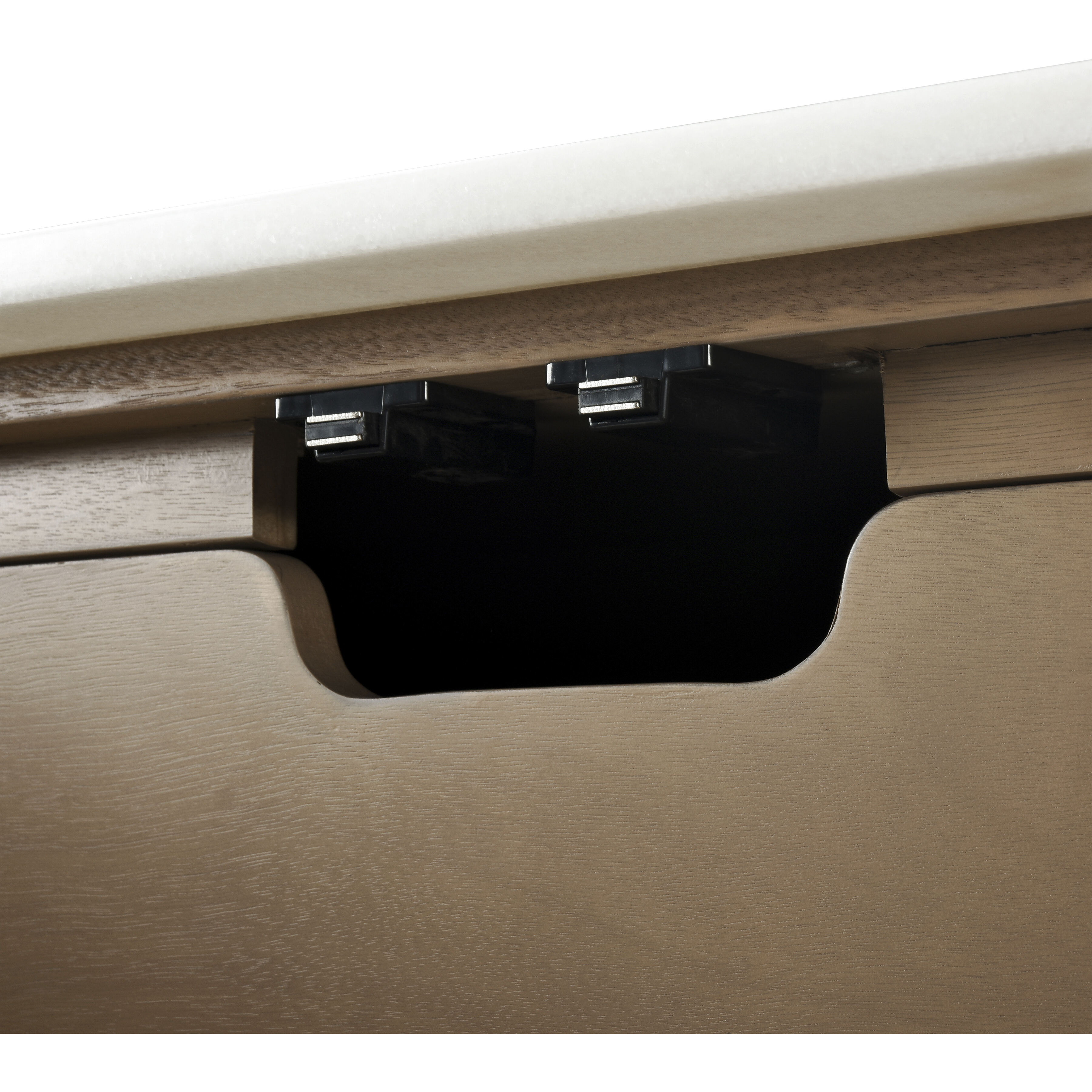 Woodside Medium Oak with White Credenza