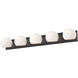 Willow 5 Light 39.38 inch Matte Black Bath Vanity Wall Light in Opal Glass