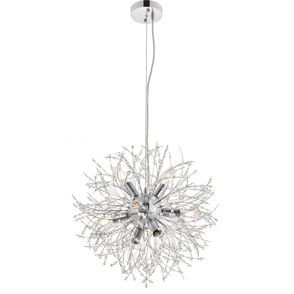 Flores 8 Light 20 inch Chrome Pendant Ceiling Light