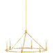Josephine 6 Light 31 inch Vintage Gold Leaf Chandelier Ceiling Light