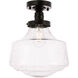 Lyle 1 Light 11 inch Black Flush Mount Ceiling Light