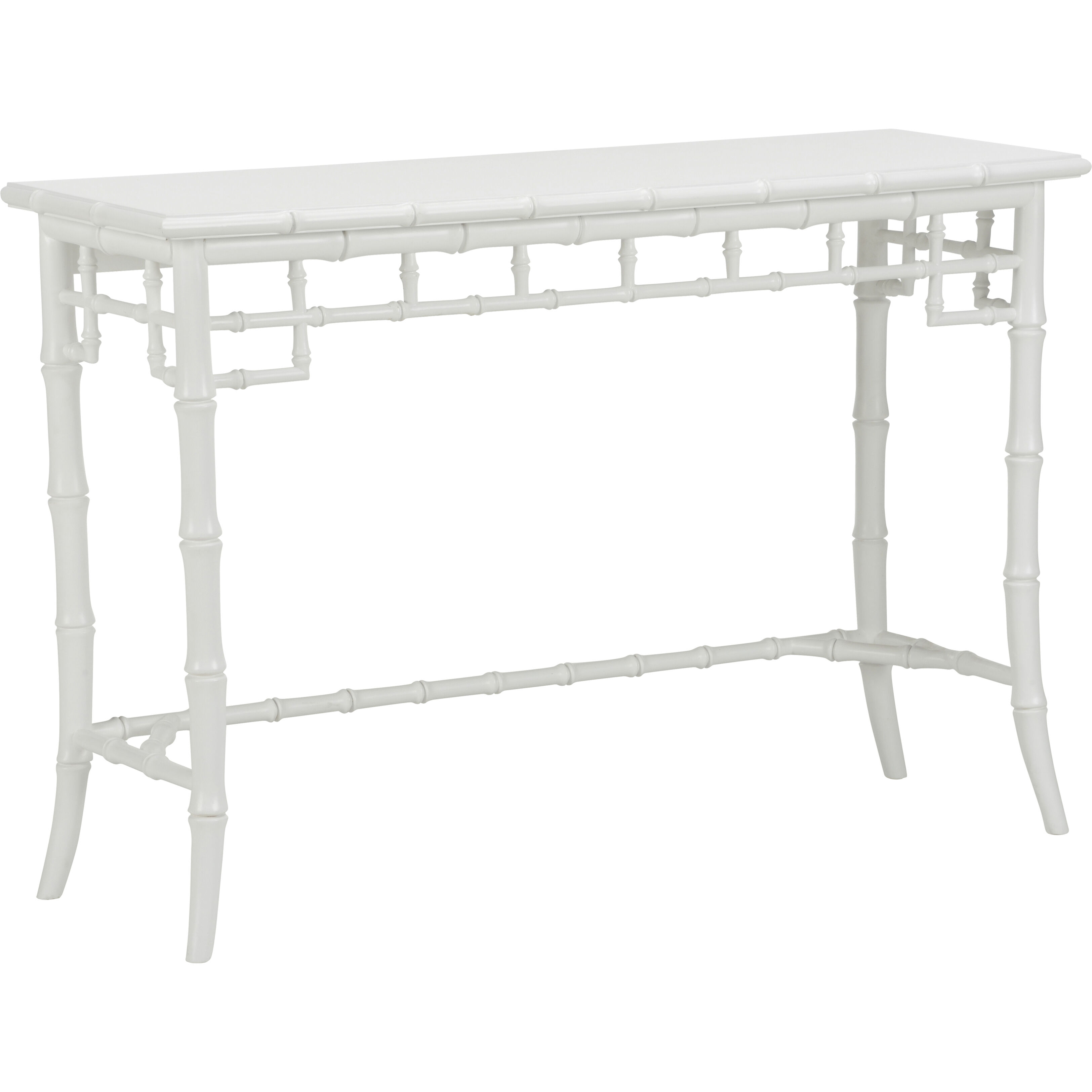 Bamboo 49 inch White/Cream Console Table