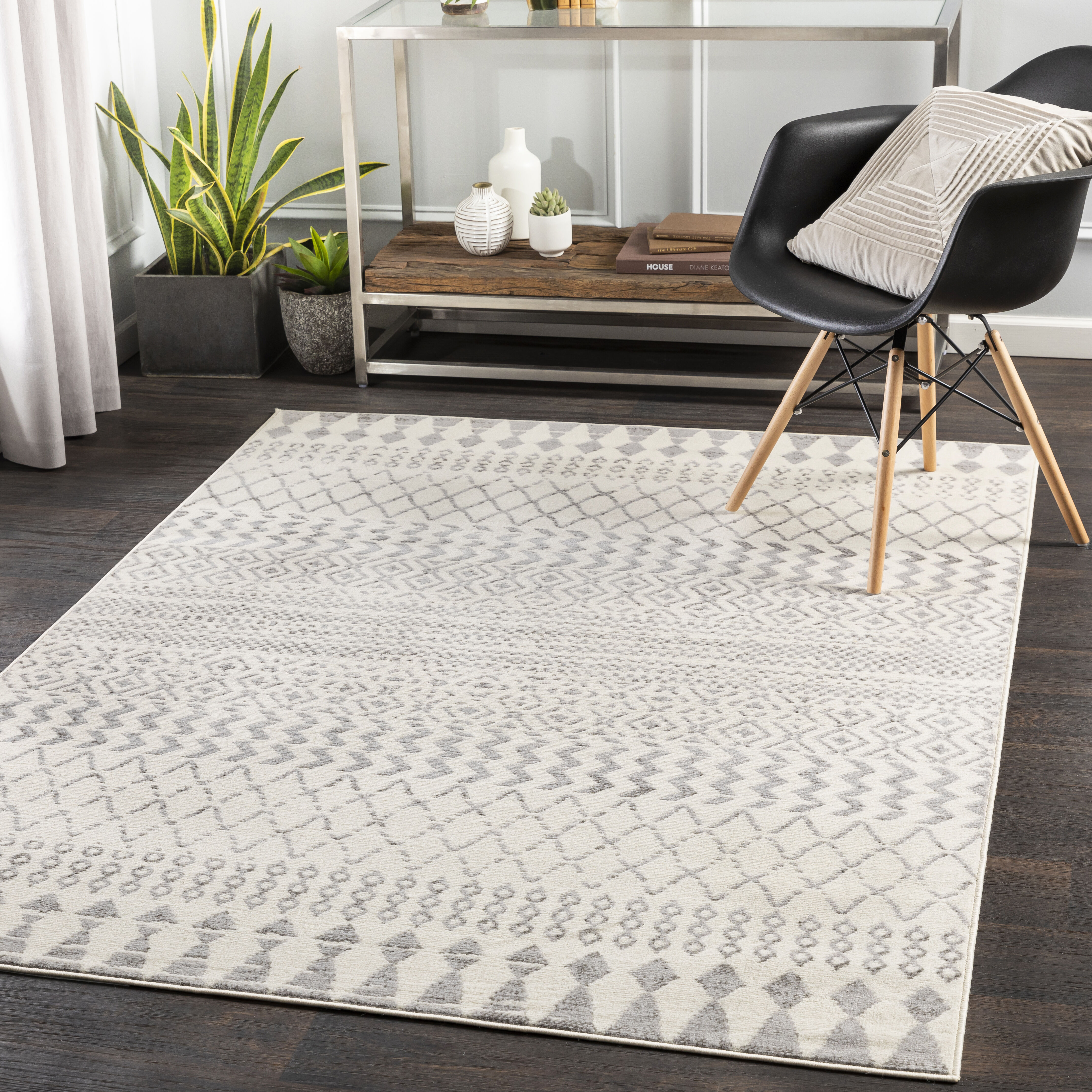 Pisa 108 X 79 inch Medium Gray Rug in 7 x 9, Rectangle