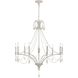 French Parlor 9 Light 38 inch Vintage White with Clear Chandelier Ceiling Light