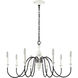 Val de Loire 8 Light 36 inch Textured White with Black Chandelier Ceiling Light