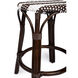 Tobias Dark Brown & White Rattan Bar Stool