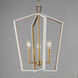 Melrose 3 Light 16 inch White and Natural Aged Brass Entry Foyer Pendant Ceiling Light