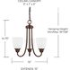 Trenton 3 Light 15 inch Bronze Chandelier Ceiling Light