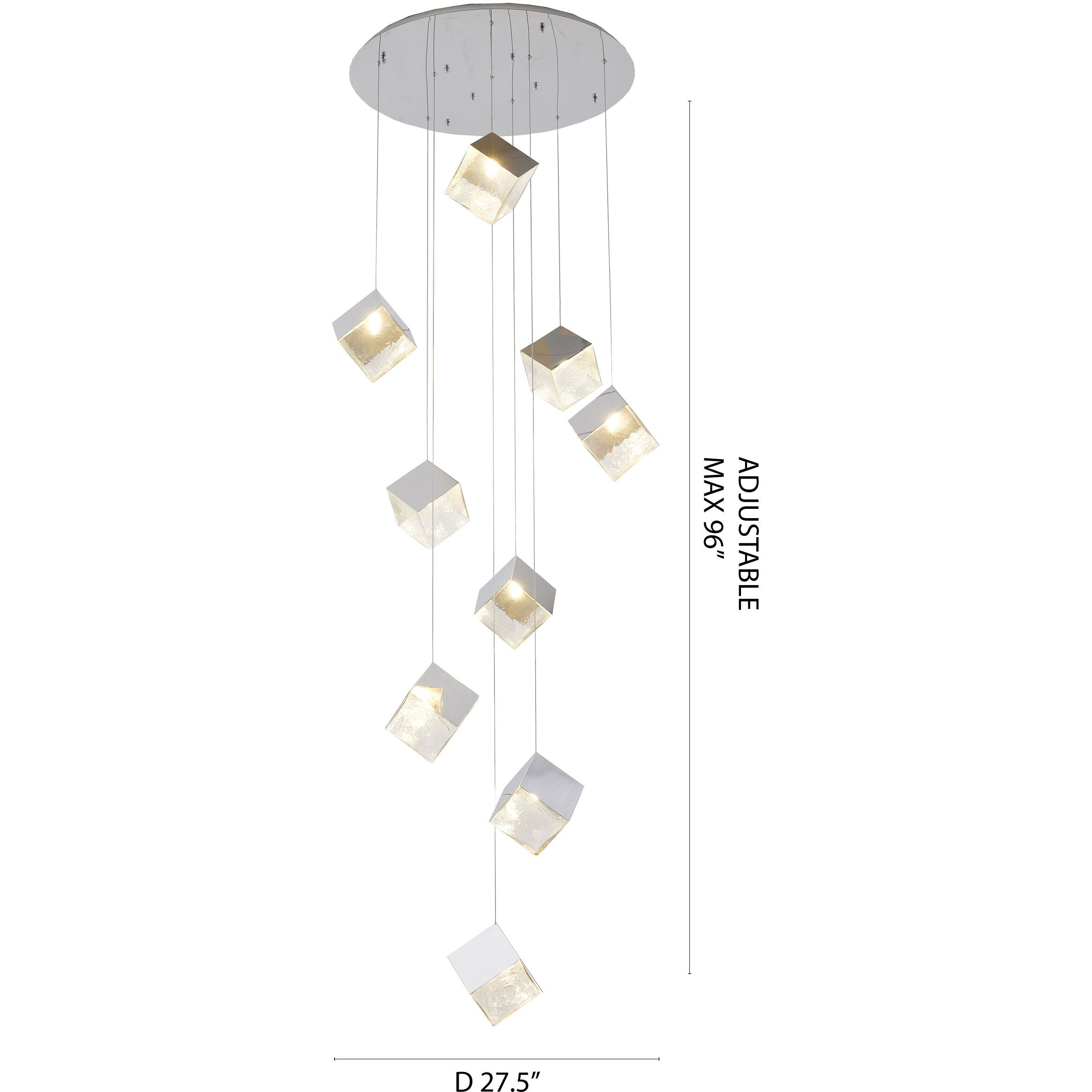 Canada 9 Light 27.5 inch Chrome Chandelier Ceiling Light