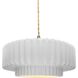 Radiance Collection - Pleated Tier Pendant Ceiling Light in Brushed Nickel, Replaceable Bulb, Beige Twist Cord, Gloss White, 14.5W x 5.25H, Form+Finish+Function
