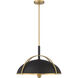 Yorkshire 4 Light 20.75 inch Dark Matte Black and Legacy Brass Pendant Ceiling Light