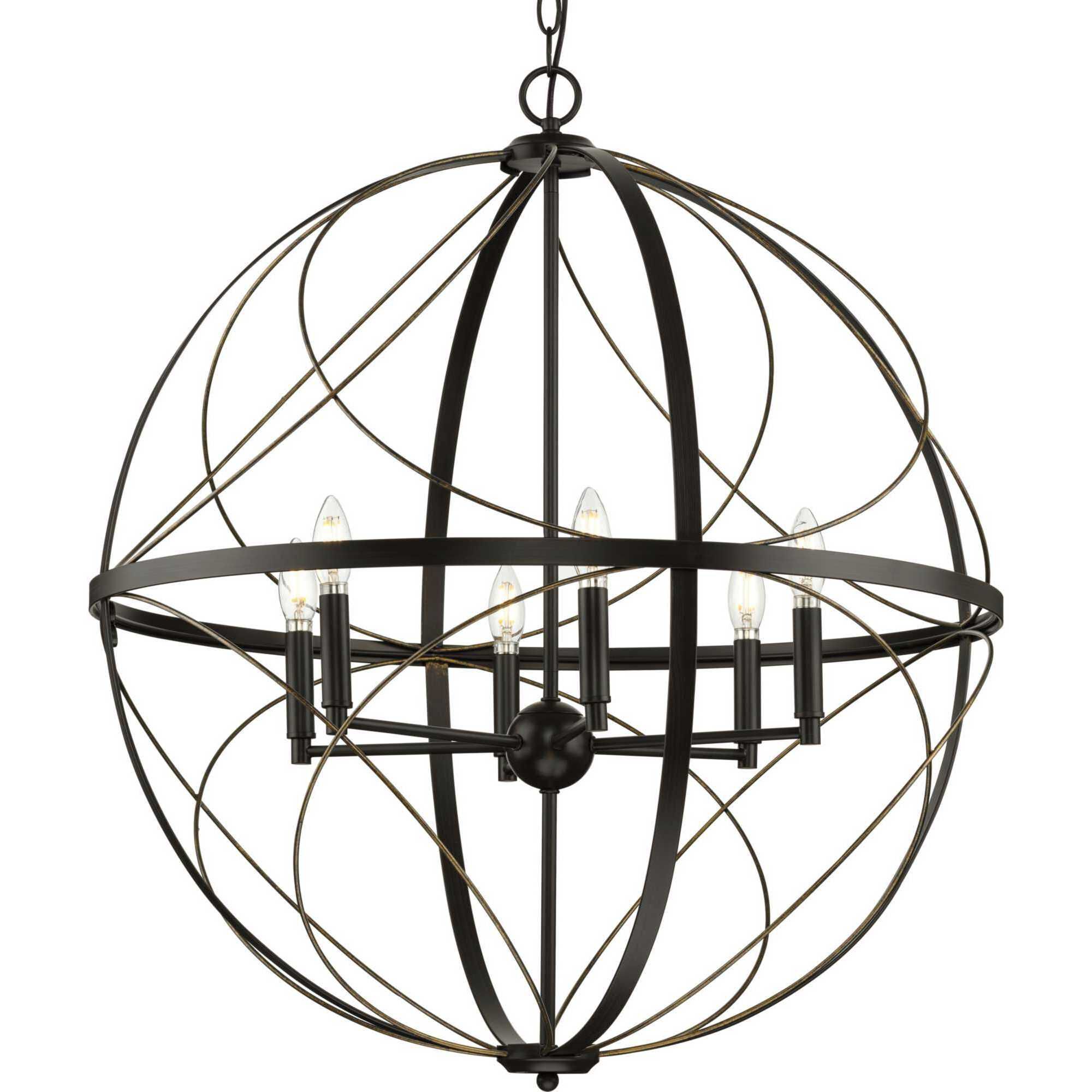 Gerald Ave 6 Light 28 inch Antique Bronze Pendant Ceiling Light