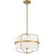 Transitional 3 Light 16.25 inch Natural Brass Pendant Ceiling Light