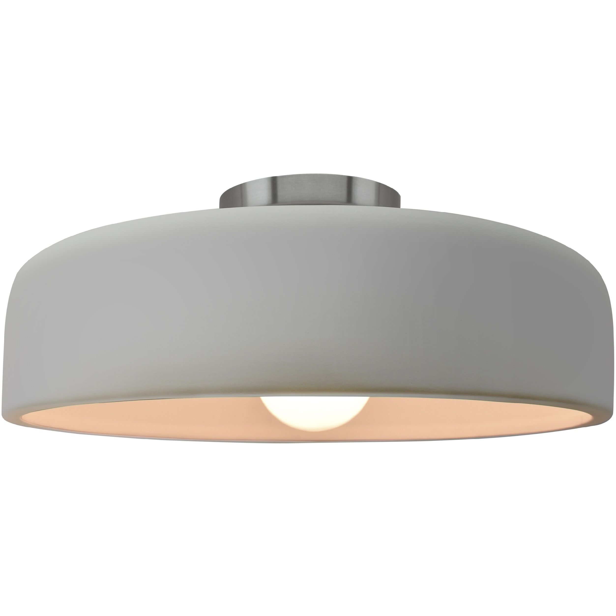 Radiance Collection - Spire LED 13 inch Matte White and Brushed Nickel Semi-Flush Ceiling Light in Dedicated LED, 13W x 6H, Form+Finish+Function