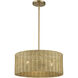 Weavington 3 Light 18 inch Antique Gold Leaf Pendant Chandelier Ceiling Light