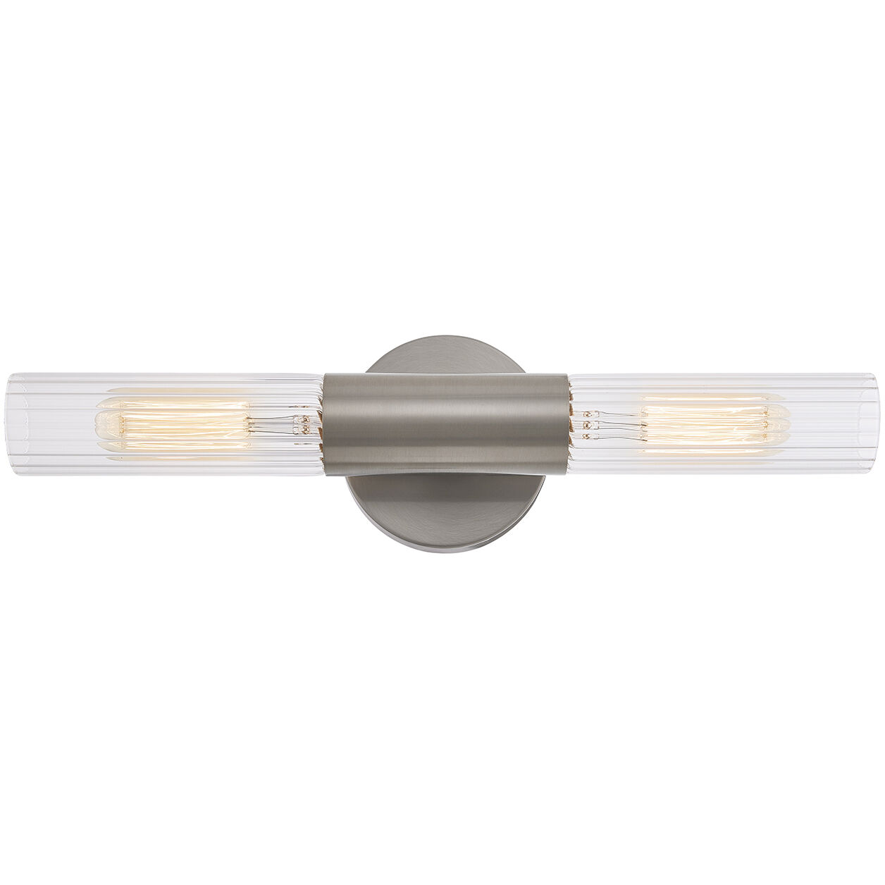 Fusion Collection - Rimini Family 2 Light 4.25 inch Brushed Nickel ADA Wall Sconce Wall Light, EVOLV