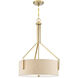 Elara 3 Light 20 inch Brushed Gold Pendant (Inverted) Ceiling Light