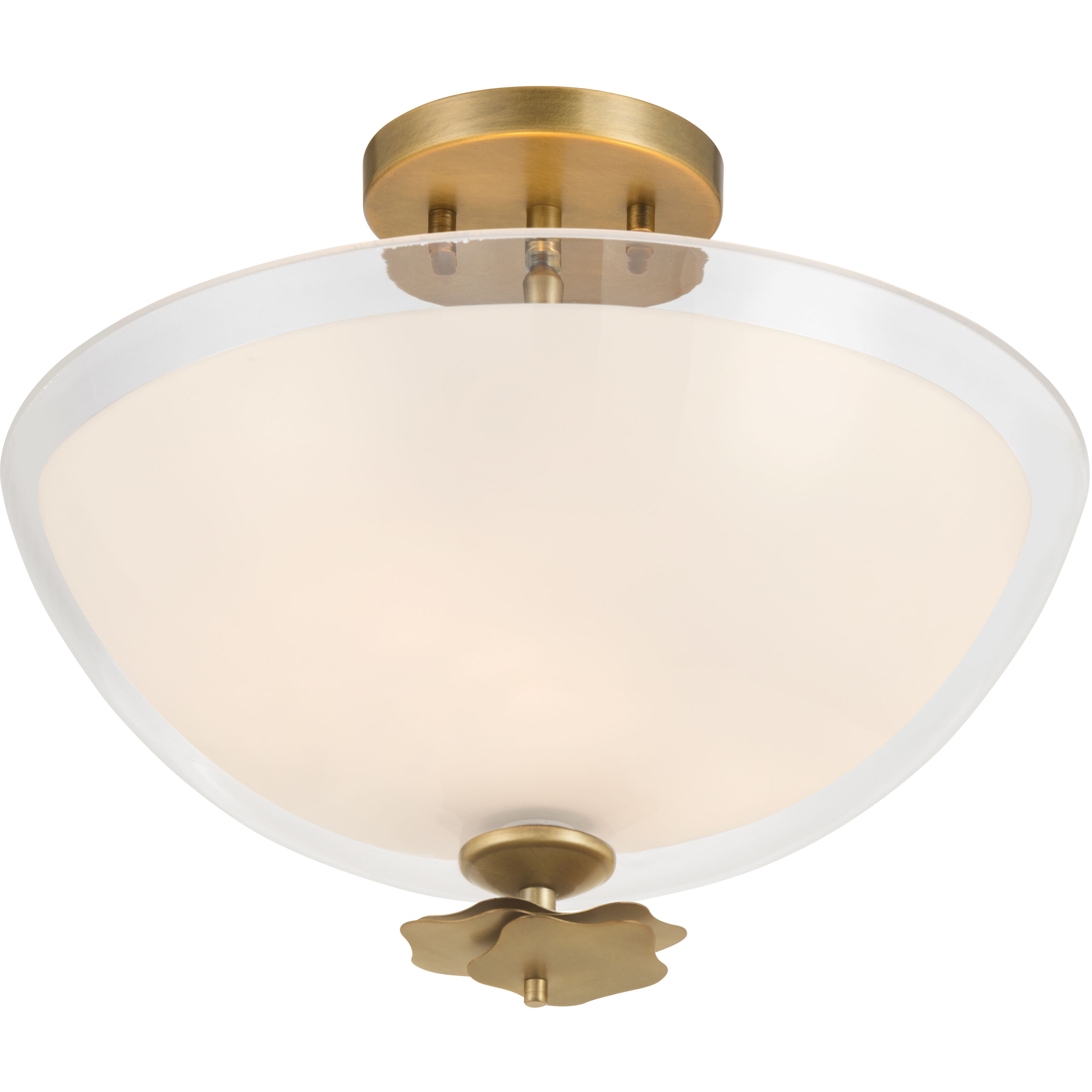 Elowen 3 Light 15 inch Legacy Brass Semi-Flush Mount Ceiling Light
