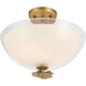 Elowen 3 Light 15 inch Legacy Brass Semi-Flush Mount Ceiling Light