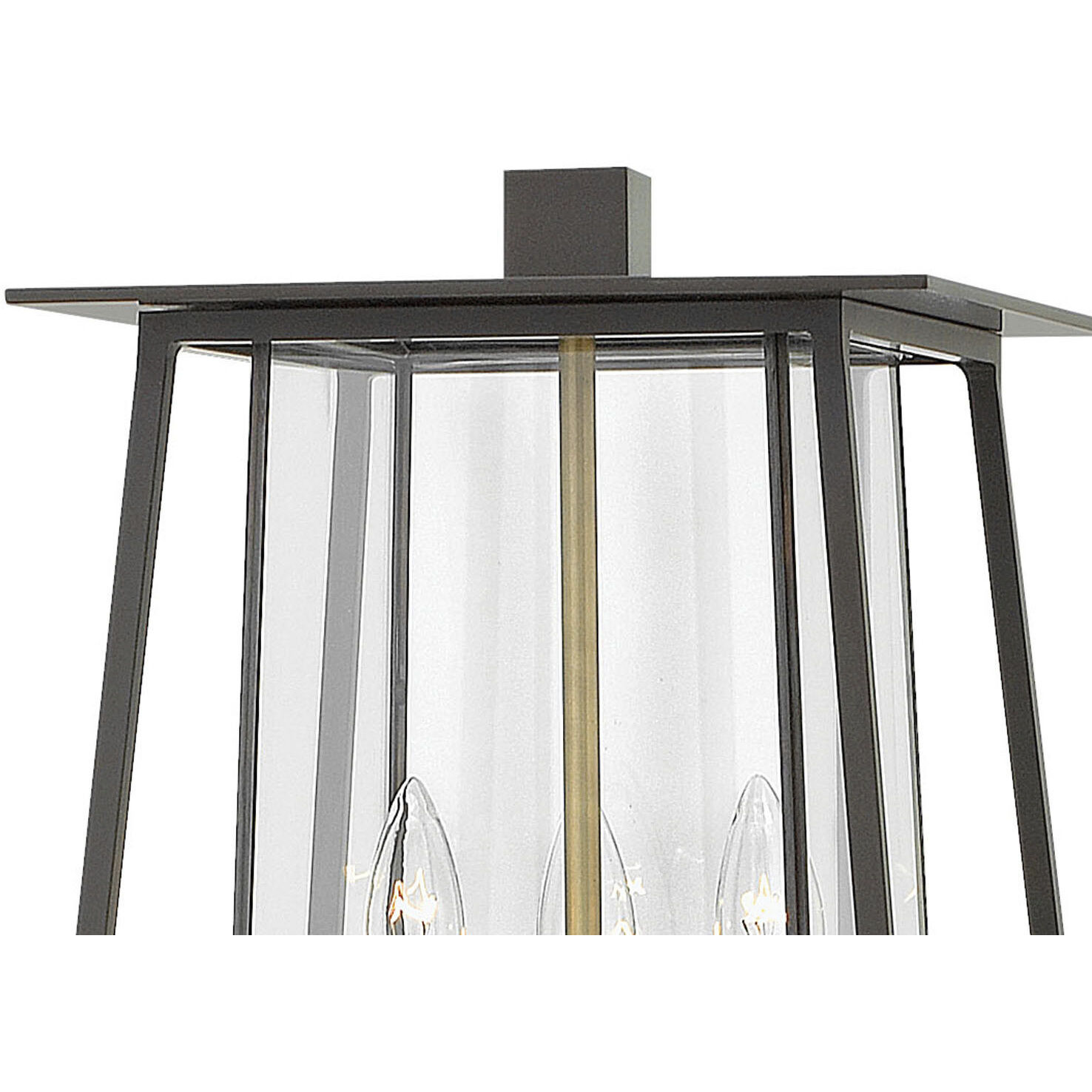 Walker 3 Light 20.75 inch Buckeye Bronze with Heritage Brass Outdoor Post Mount Lantern in Non-LED