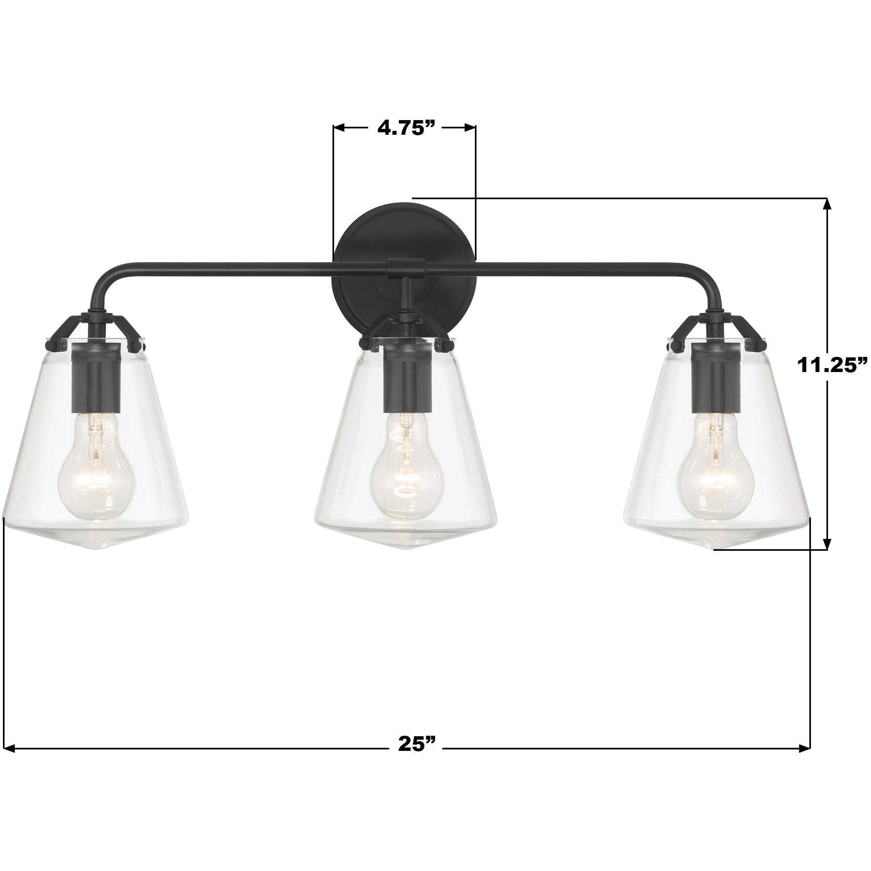 Voss Bath Vanity Light Wall Light in Matte Black