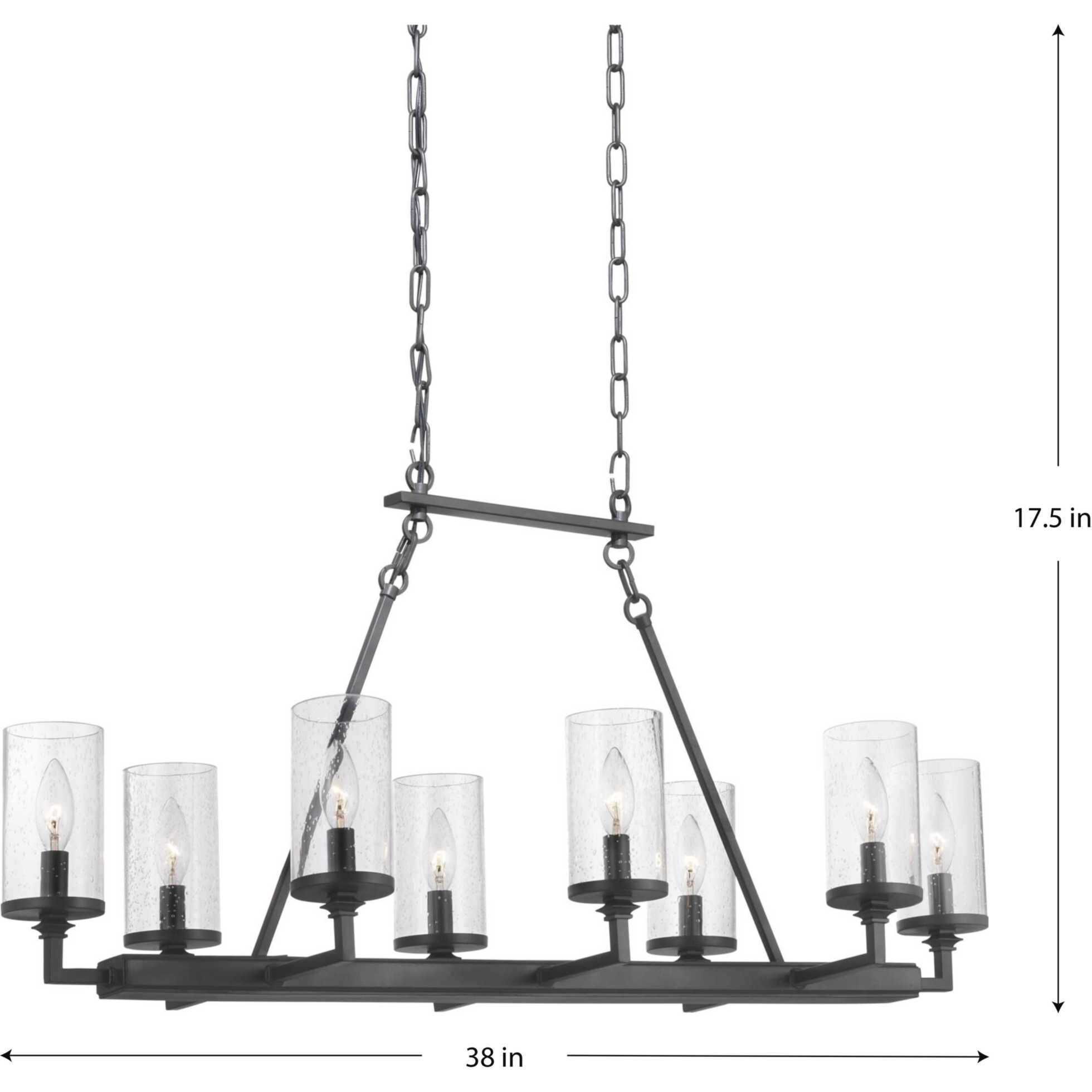 Tralee 8 Light 38 inch Graphite Chandelier Ceiling Light, Design Series