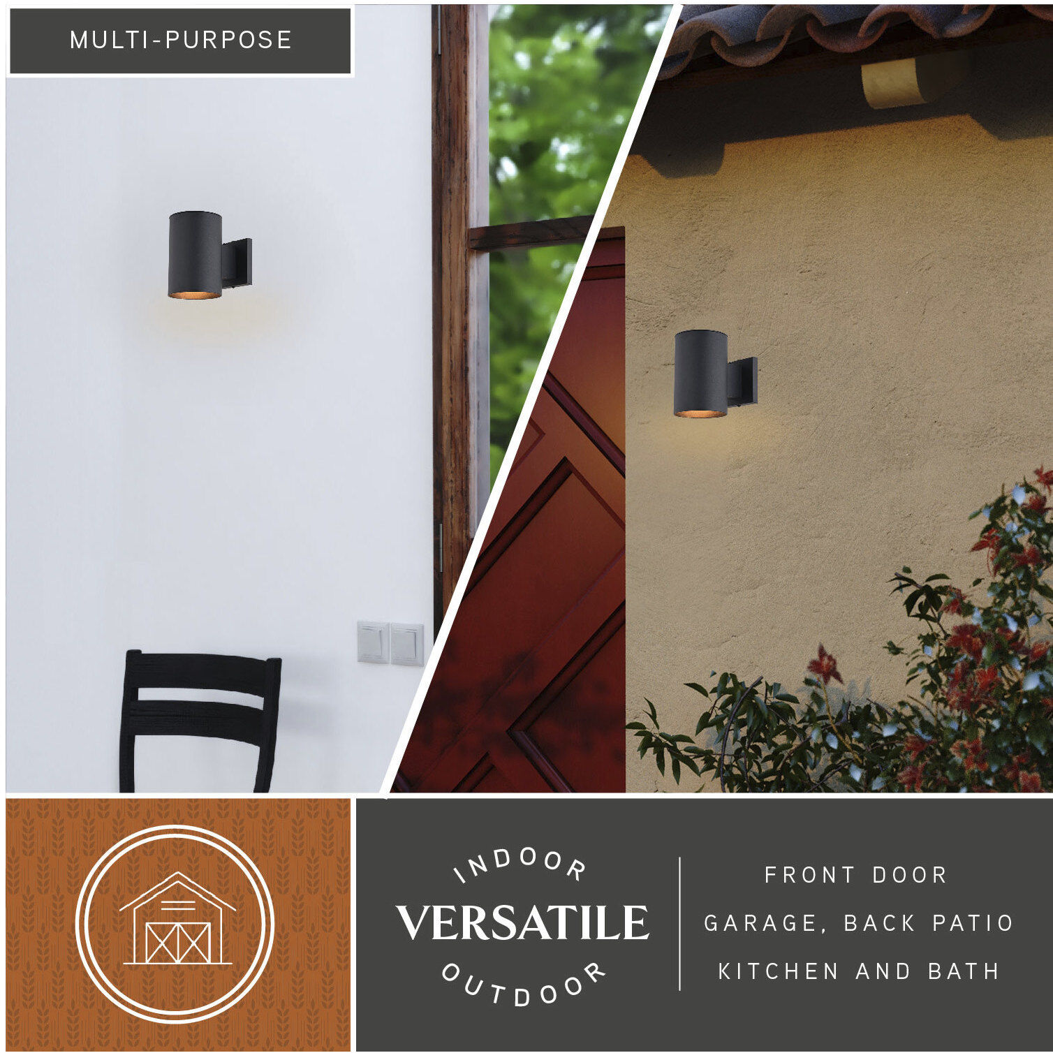 Chiasso LED 7.5 inch Textured Black Outdoor Wall