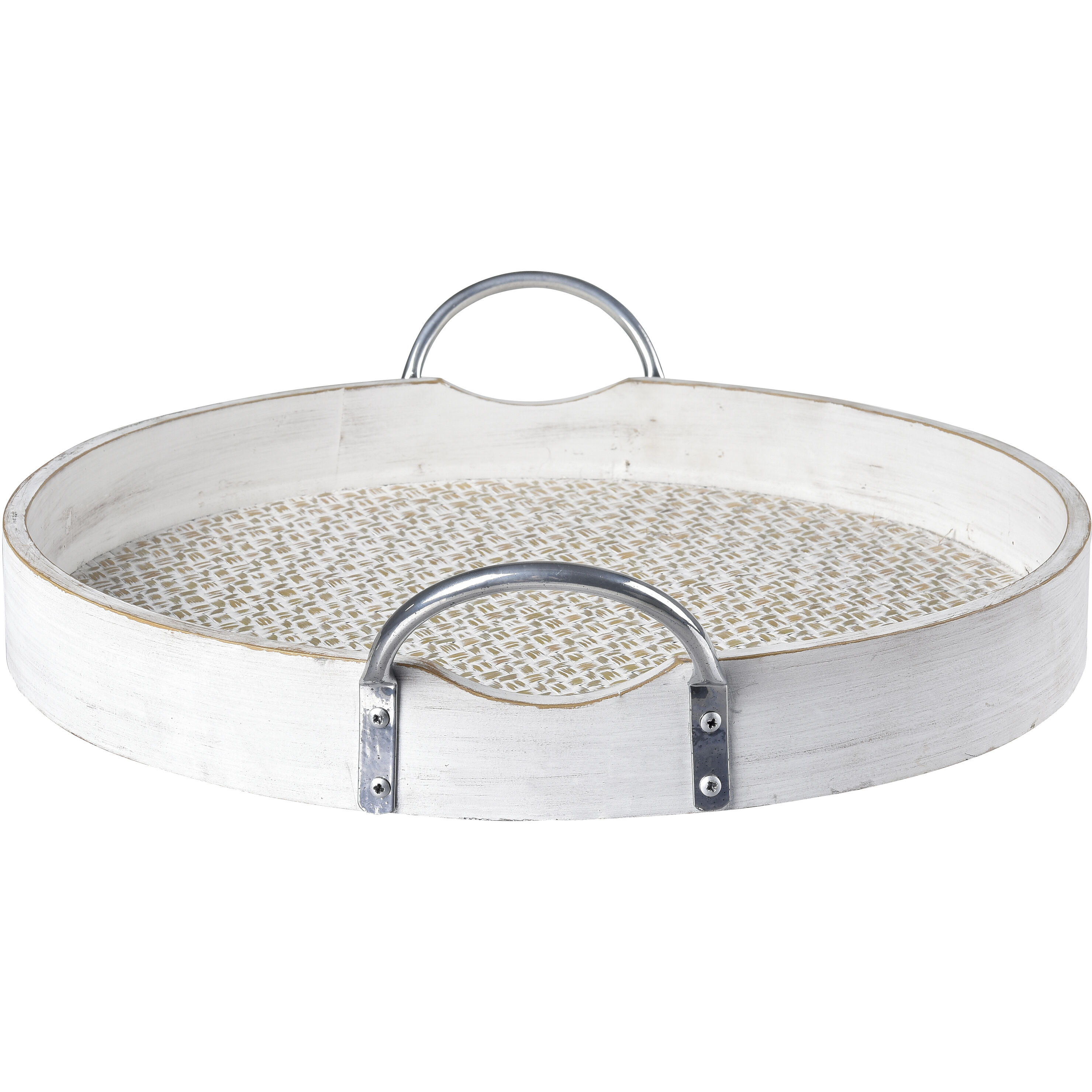 Fabian Weathered White with Bleached and Silver Tray, Set of 2