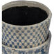 Terracotta Blue and White Outdoor Planter, Set of 4