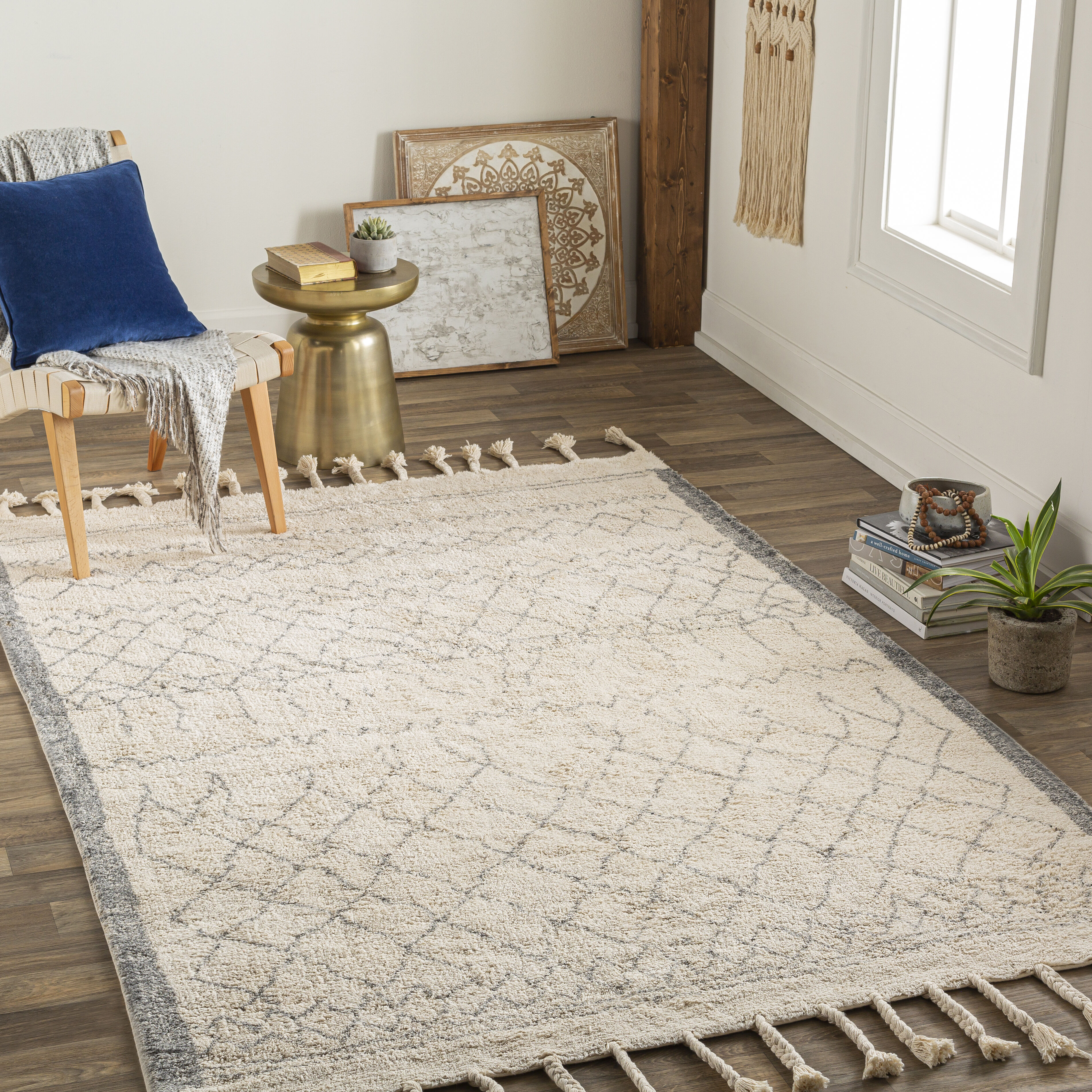 Khemisset 120 X 96 inch Light Grey Rug in 8 x 10, Rectangle