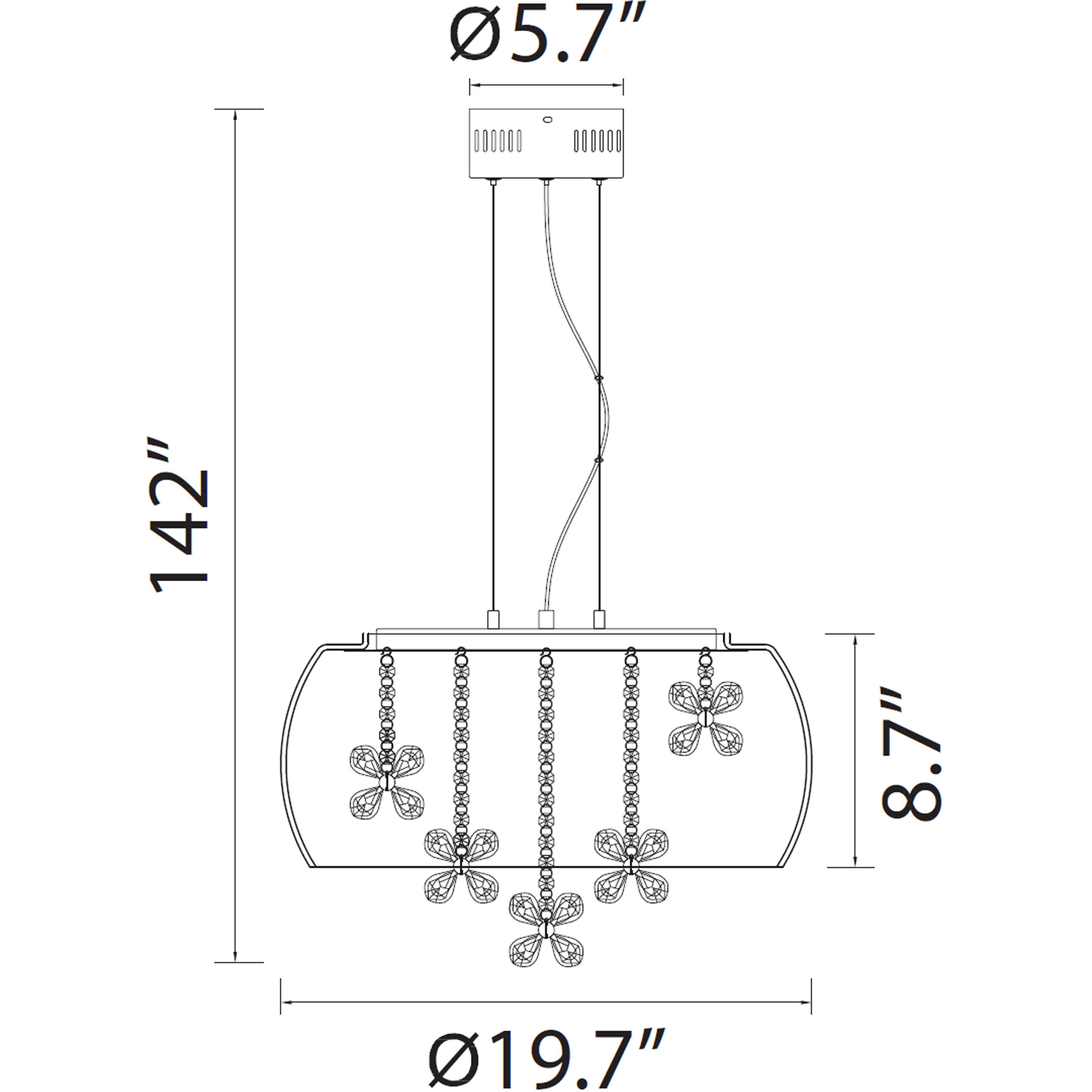 Destiny 12 Light 19.7 inch Matte Black Chandelier Ceiling Light
