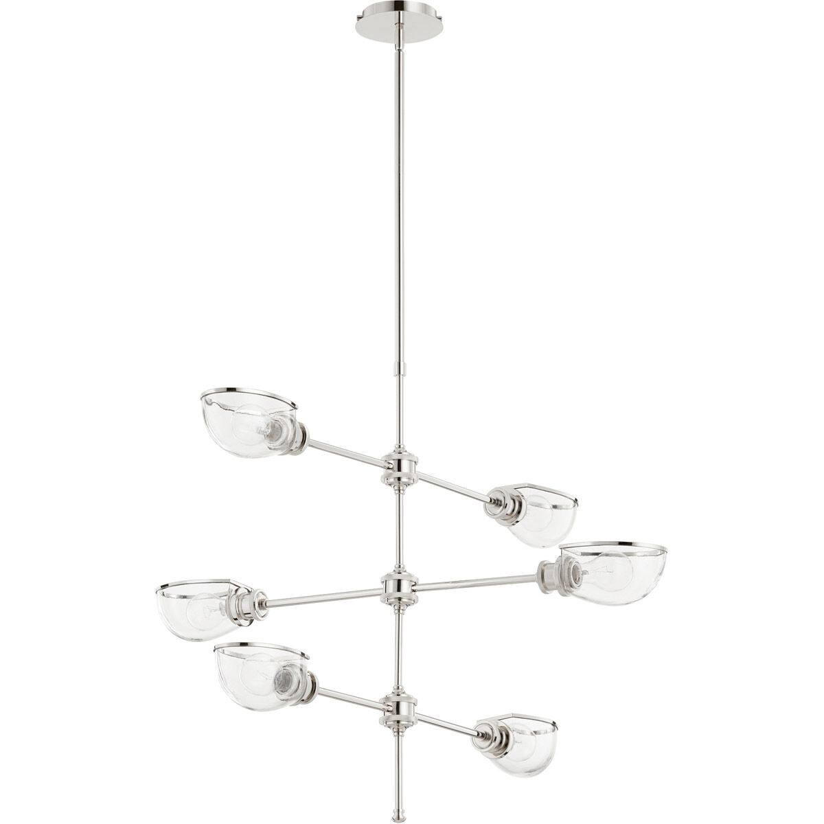 Menlo 6 Light 34.5 inch Polished Nickel Chandelier Ceiling Light