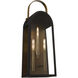 Rossi 3 Light 25 inch Matte Black with Aged Copper Outdoor Wall Lantern