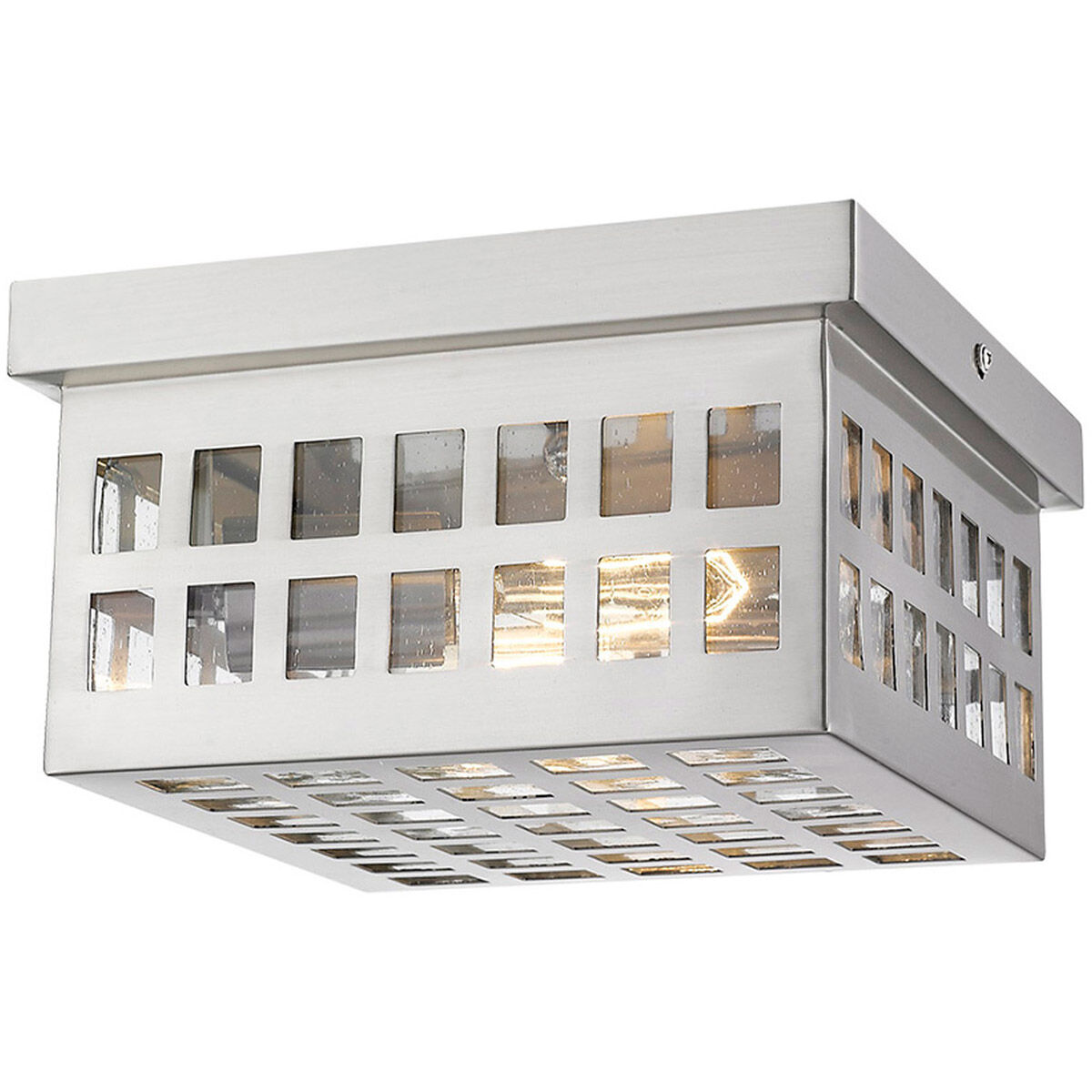 Letzel 2 Light 9 inch Satin Nickel Exterior Flushmount