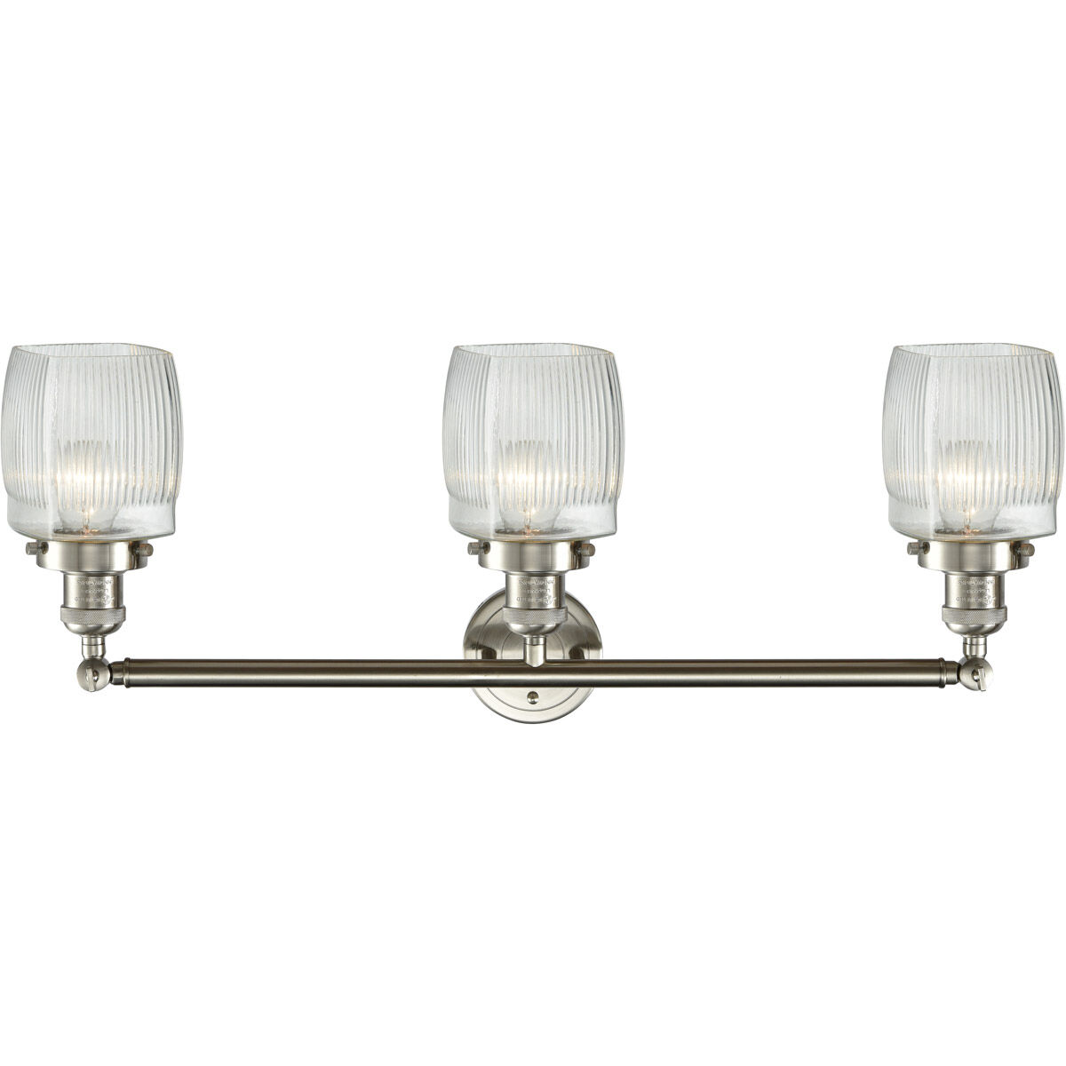 Franklin Restoration Colton 3 Light 32 inch Brushed Satin Nickel Bath Vanity Light Wall Light, Franklin Restoration