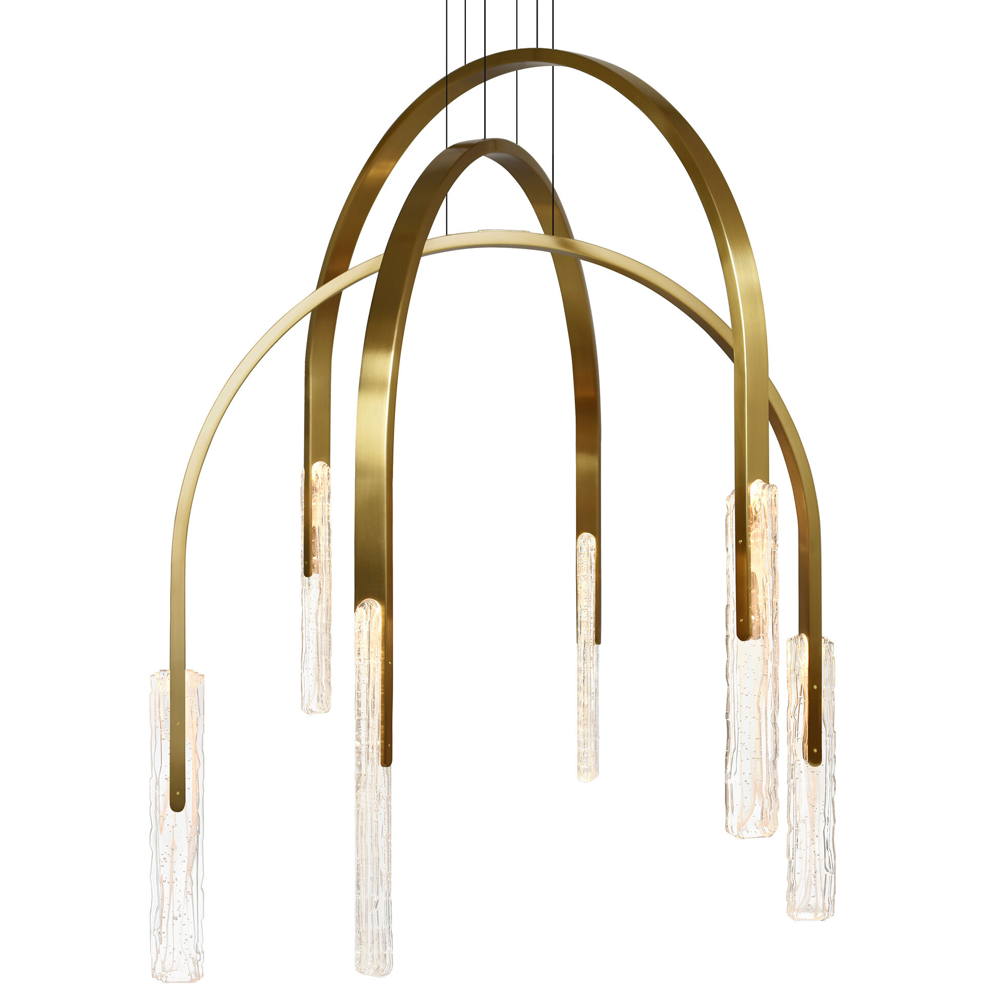 Curva LED 38 inch Brass Chandelier Ceiling Light